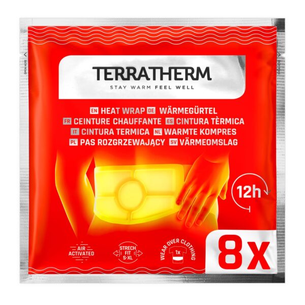 TerraTherm Wärmegürtel – 12h Tiefenwärme mit Aktivkohle & Eisenpulver für Rücken & Unterleib