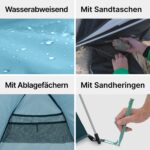 qeedo Quick Bay Pro Strandmuschel – UV80 Sonnenschutz für 3 Personen mit Quick-Up System – Bild 7