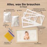 KeaBabies Hand- und Fussabdruck Set mit Holzrahmen – Personalisiertes Andenken für Neugeborene – Bild 3