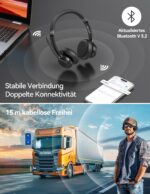 TECKNET V5.2 Bluetooth Headset mit Noise Cancelling – Wireless Kopfhörer für Büro & Callcenter – Bild 5