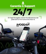 MOGGAM Motorrad Handyhalterung mit Antivibration – 360° drehbar für Lenker & Spiegel – Bild 9