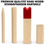Kubb Wikinger Spiel aus Gummibaumholz – Premium Holzspiel mit Tragetasche für 2-12 Spieler – Bild 2