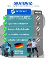 SKATEWIZ 6-teiliges Protektorenset – Knie-, Ellenbogen- & Handgelenkschoner für Kinder – Bild 7
