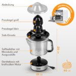 LEBENLANG Zitruspresse elektrisch mit 2 Kegeln – 700 ml Saftbehälter & BPA-frei – Bild 2