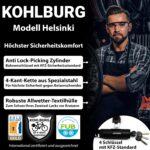 KOHLBURG Kettenschloss 125 cm mit 8,3 mm Spezialstahl – Sold Secure Gold zertifiziertes Fahrradschloss – Bild 3