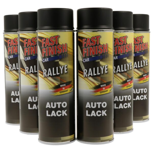 Fast Finish 430220 Autolack Matt Schwarz Set – 6 x 500 ml Nitro-Kombi-Spray