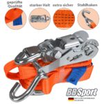 BB Sport Radspanngurte 4er Set – TÜV geprüft, 2000 daN Bruchlast für sichere Fahrzeugtransporte – Bild 6