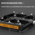 GEWAGE Fahrradpedale 9/16" mit Reflektoren & CNC-Aluminium – Sicherer Grip für MTB & Rennrad – Bild 4