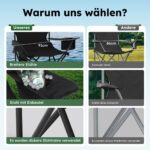 HIGH POINT SPORTS 2er Set Campingstuhl mit Kühlfach & Getränkehalter – bis 120 kg belastbar – Bild 3