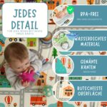 HuBorns Krabbelmatte Baby 200x180 cm – Faltbar, Wendbar & Wasserdicht mit CE Zertifikat – Bild 3