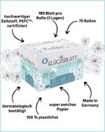 Glücksblatt Toilettenpapier 75er Box, 3-lagig – Premium Klopapier aus Deutschland – Bild 4
