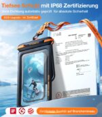 TORRAS IP68 Wasserdichte Handyhülle mit Doppelfächern – 500g Auftrieb für Wassersport – Bild 3