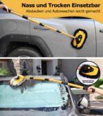 Teleskop-Waschbürste 144 cm mit 15° Bogen & Mikrosfaser-Mopköpfen – Kratzerfreie Autoreinigung – Bild 5