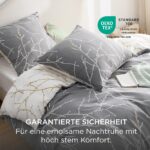 BEDSURE Bettwäsche 135x200 4teilig – Mikrofaser Wendebettwäsche mit Reissverschluss Grau – Bild 4
