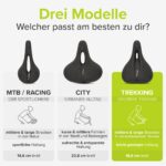 VELMIA Fahrradsattel mit 3-Zonen-Konzept & Memory Foam – Ergonomischer Komfortsattel für MTB & E-Bike – Bild 6