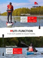 Abahub 2in1 SUP Kajak Paddel 173–226 cm – Aluminium Verstellbar für Stand-Up Paddleboard – Bild 2