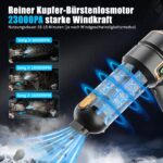 HOVIN Handstaubsauger Akku 23000Pa Kabellos – Starker Mini Staubsauger für Auto & Haus – Bild 7