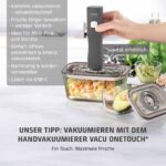 Caso VacuBoxx Eco-Set – 3 Vakuumbehälter aus Borosilikatglas mit Schlauch & Adapter – Bild 12