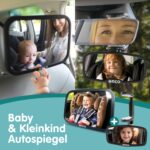 Onco Baby Autospiegel Set – Rück- & Vorwärtsgerichtet, 100% Bruchsicher & Rüttelfest – Bild 2