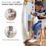 Kinderkraft SIENNA 2-in-1 Hochstuhl mit Holzbeinen – Kinderhochstuhl ab 6 Monate bis 4 Jahre – Bild 4