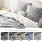 BEDSURE Bettwäsche 135x200 4teilig – Mikrofaser Wendebettwäsche mit Reissverschluss Grau – Bild 8