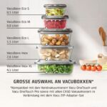 Caso VacuBoxx Eco-Set – 3 Vakuumbehälter aus Borosilikatglas mit Schlauch & Adapter – Bild 13