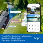 Tapo C246D WLAN Überwachungskamera Aussen – Dual-Objektiv 2K mit Smart Tracking & KI-Erkennung – Bild 3