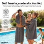 Komfortec 2er Saunahandtuch Set 80x200 cm – Premium Baumwolle Anthrazit – Bild 7
