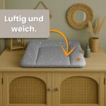 Wickelauflage 85x72 cm wasserdicht & abwaschbar – Wickelmatte Beige mit Sternen für Wickeltisch – Bild 4