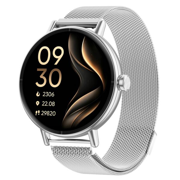 Gydom Smartwatch Damen Rund 1.27" mit Metallarmband – Fitnessuhr mit Telefonfunktion & SpO2