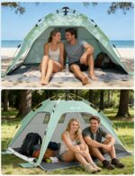 Glymnis Strandmuschel Quick Up mit UV-Schutz 50+ – Automatisches Strandzelt für 3-4 Personen – Bild 8