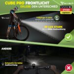 MIVELO Fahrradlicht Set StVZO – USB-aufladbar, wasserdicht & extra hell – Bild 5