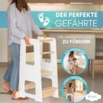 KYWAI Montessori Lernturm ab 1 Jahr – Höhenverstellbar, Robustes Holz, Doppelte Sicherheit – Bild 4