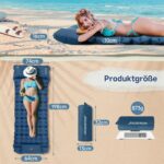 HAUSPROFI Isomatte 10cm mit Fußpumpe & Kissen – Ultraleichte Campingmatratze für Outdoor – Bild 2