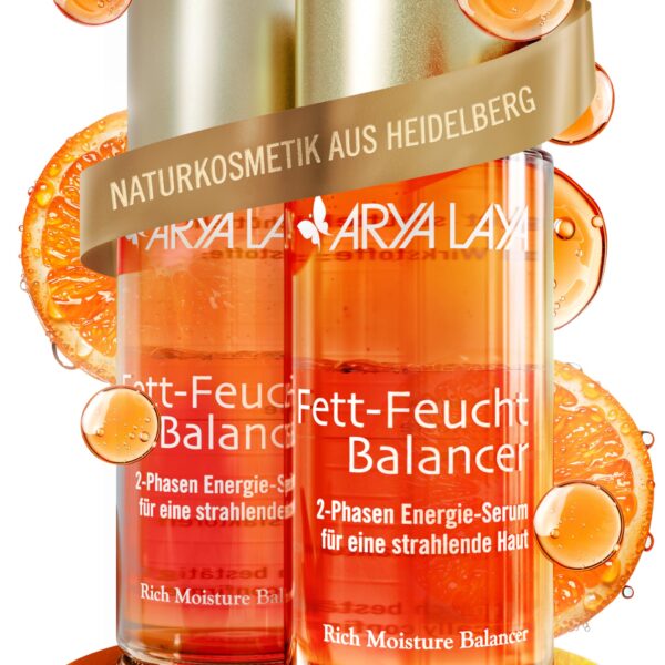 ARYA LAYA Fett-Feucht Balancer, 2 x 50 ml – 2-Phasen Energie-Serum für strahlende Haut