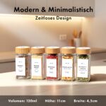 EDELHAUS Gewürzgläser Set 24er mit Bambusdeckel – Komplette Gewürzorganisation für die Küche – Bild 3