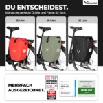 Valkental Gepäckträgertasche 20L wasserdicht – Fahrradtasche mit Reflektoren Natur Grün – Bild 6