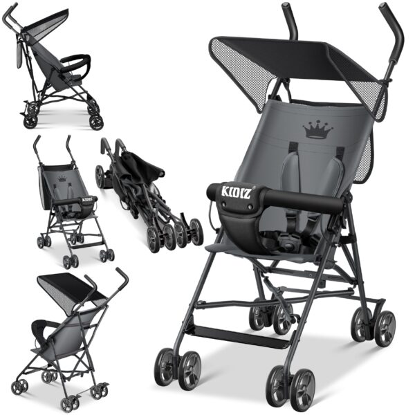 Kidiz Kinderbuggy City – Kompakter Sportwagen mit 360° Rädern & Sonnenverdeck ab 6 Monaten