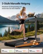 LONTEK Klappbares Laufband mit Steigung – 10 km/h Heimtrainer für Zuhause – Bild 3