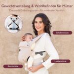 Momcozy Babytrage 100% Baumwolle ab Geburt – Ergonomische M-Position, 3,2–20 kg – Bild 4