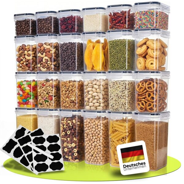 uandu Vorratsdosen 12er-Set mit Deckel – Luftdichte Aufbewahrungsboxen BPA-frei für Küche