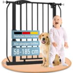 ib style Berrin Treppenschutzgitter 67–75 cm – Klemmgitter ohne Bohren für Babys & Hunde