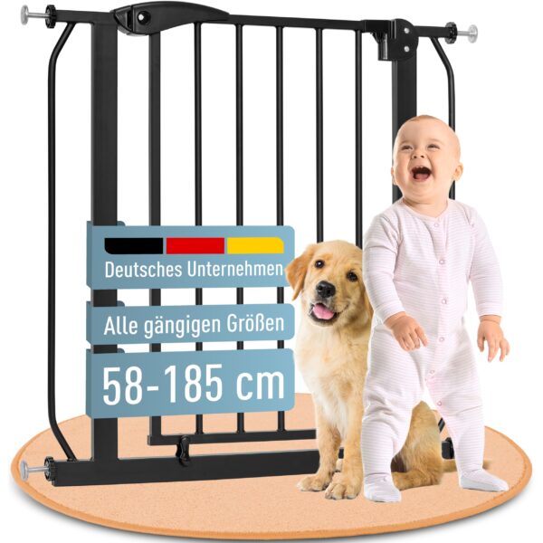 ib style Berrin Treppenschutzgitter 67–75 cm – Klemmgitter ohne Bohren für Babys & Hunde