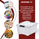 Iris Ohyama 15L Aufbewahrungsboxen 4er-Set – Stapelbar mit Sicherheitsclips & BPA-frei – Bild 5