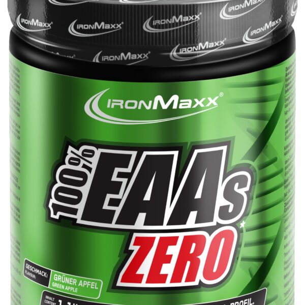 IronMaxx 100% EAAs Apple 500g – Hochdosiertes Aminosäuren-Pulver, vegan & zuckerfrei
