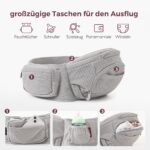 Momcozy 2-in-1 Babytrage mit Hüftkissen – 6 Tragepositionen bis 20 kg – Bild 4