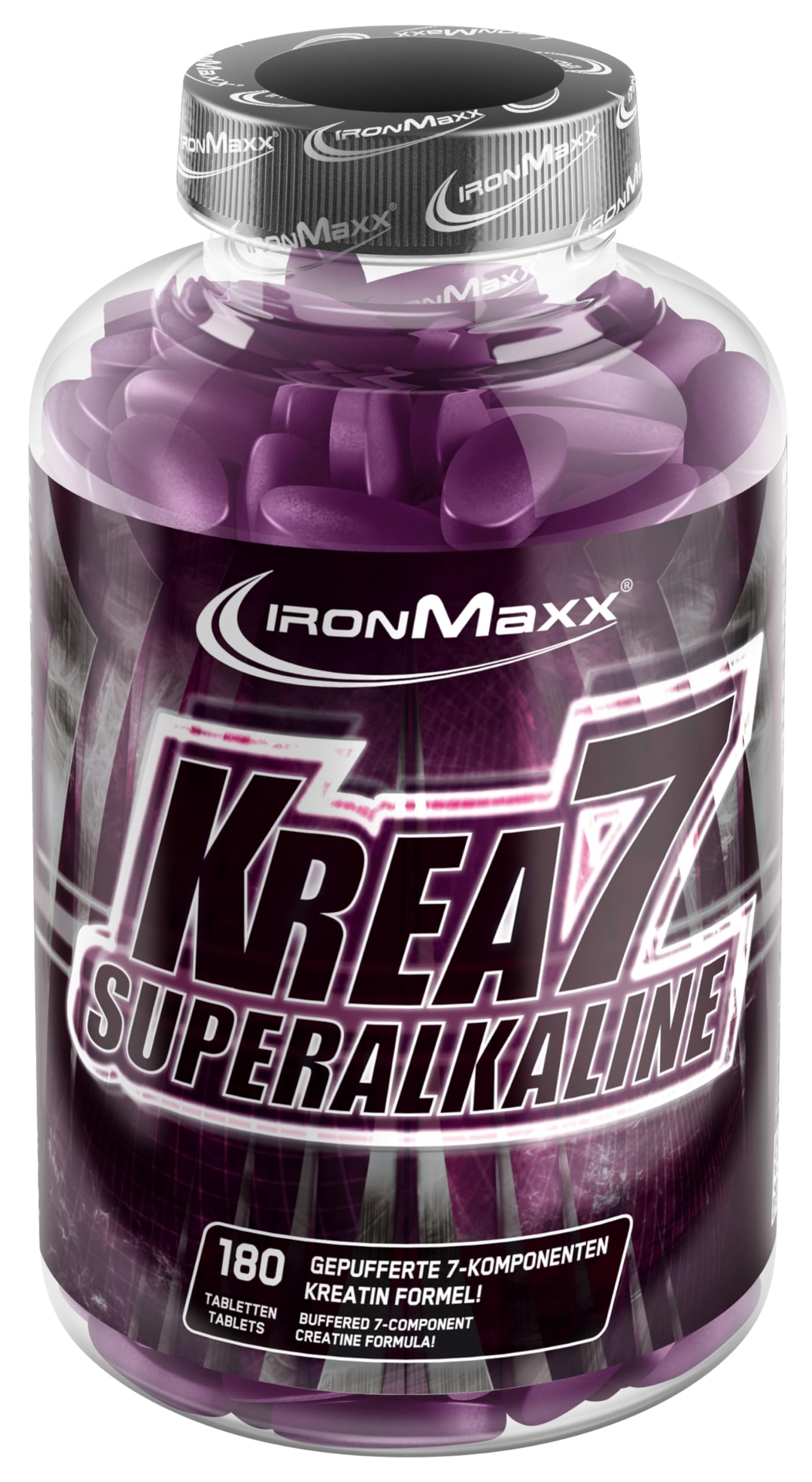 81Zx6tc-kLL._SY2560_.jpg IronMaxx Krea7 Superalkaline Kreatin Tabletten 180 Stk. – Hochdosiert für Muskelkraft – Bild 1