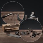 VINENCO Cocktail Shaker Set mit Ständer & Rezeptbuch – Premium 13-teilig Edelstahl Barset – Bild 5