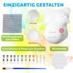 Hipsty Gipsabdruck Babybauch Set – 23m Gipsbinden mit 12 Acrylfarben & Zubehör – Bild 5
