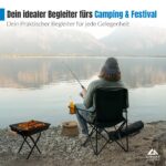 LINUMA® Faltstuhl Schwarz mit Getränkehalter – Leichter Campingstuhl für Outdoor & Garten – Bild 8